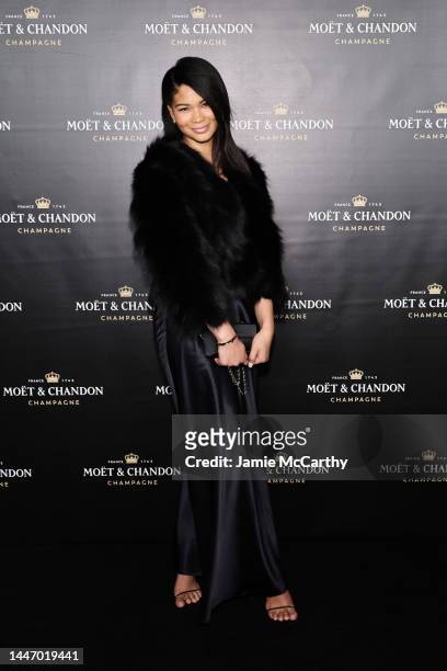 Chanel Iman attends the Moet & Chandon Holiday Season Celebration at Lincoln Center on December 05, 2022 in New York City.