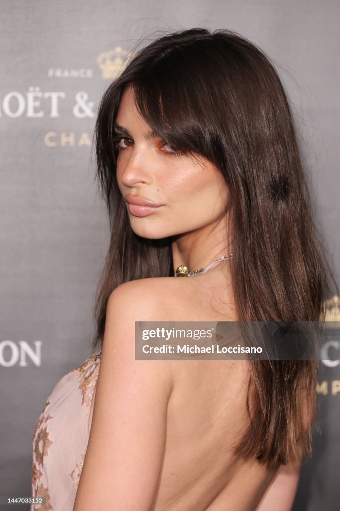 Emily Ratajkowski attends the Moet & Chandon Holiday Season... News