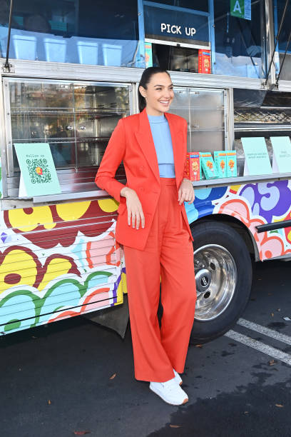 Gal Gadot attends GOODLES' First Anniversary With Expansive Retail Launch Into Safeway Albertsons on December 05, 2022 in Los Angeles, California.