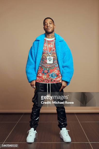 Kid Cudi poses in the IMDb Exclusive Portrait Studio at The Critics Choice Association 5th Annual Celebration of Black Cinema & Television at...
