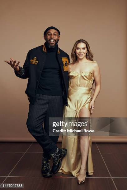 Stephen "tWitch" Boss and Allison Holker pose in the IMDb Exclusive Portrait Studio at The Critics Choice Association 5th Annual Celebration of Black...