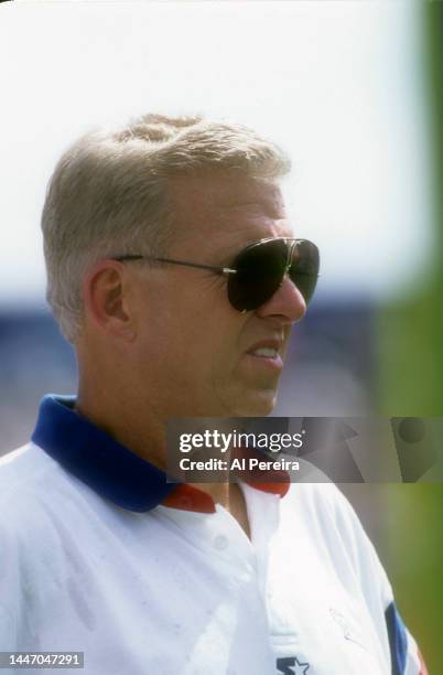 Head Coach Bill Parcells of the New England Patriots follows the action during the game between the Philadelphia Eagles vs the New England Patriots...