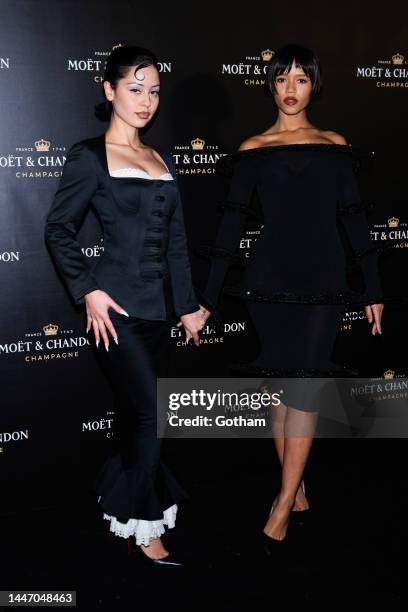 Alexa Demie and Taylor Russell attend the Moet & Chandon Holiday Season Celebration at Lincoln Center on December 05, 2022 in New York City.