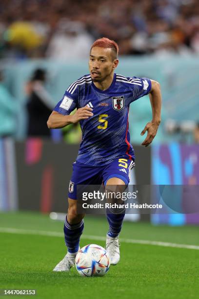 Yuto Nagatomo of Japan in action during the FIFA World Cup Qatar 2022 Round of 16 match between Japan and Croatia at Al Janoub Stadium on December...