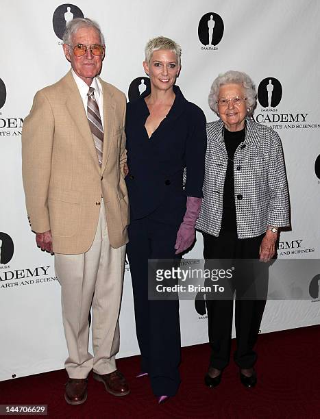 Richard Ward, daughter Patricia Kelly, and wife Barbara Ward attend Academy of Motion Picture Arts and Sciences' centennial tribute to Gene Kelly at...