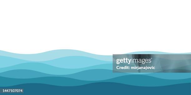 abstract blue wave - marines stock illustrations