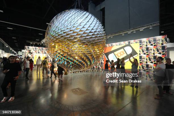 Spherical Space' by Icelandic-Danish artist Olafur Eliasson is presented by Neugerriemschneider Gallery during Art Basel Miami Beach in the Miami...