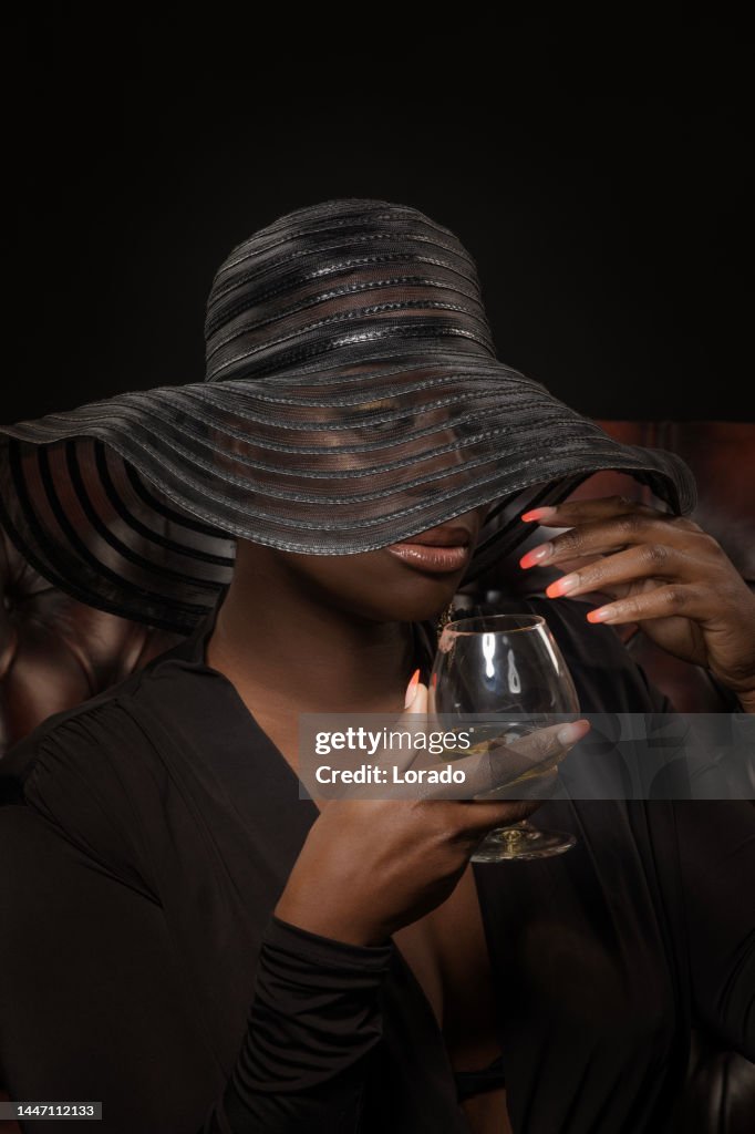 Headshot of beautiful black Gangster woman