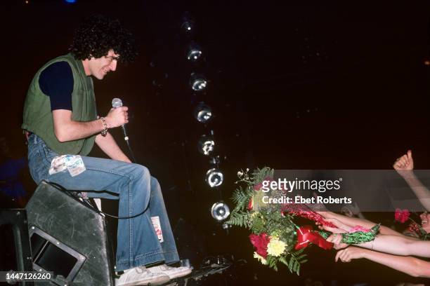 Dan McCafferty performing with Nazareth in Florida in June of 1980.