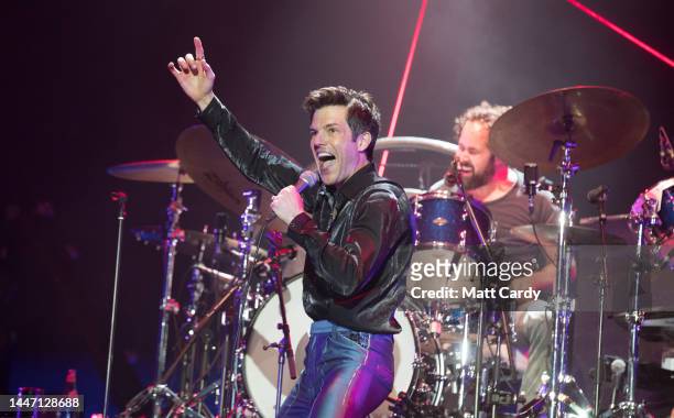 Brandon Flowers of The Killers performs live on the Pyramid stage during the 2019 Glastonbury Festival at Worthy Farm, Pilton on June 29, 2019 in...