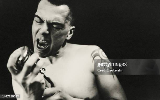 le chanteur. - punk rock photos et images de collection