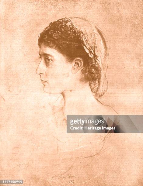 Charlotte, Daughter of Empress Frederick after a study of a head by Professor F von Lenbach 1890. From "The Graphic. An Illustrated Weekly...
