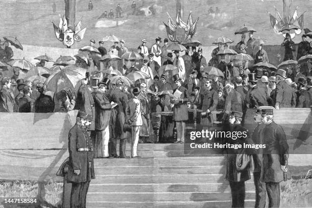 ''The Duke of Clarence and Avondale at Scarborough, His Royal Highness receiving the Address presented by the Corporation', 1890. From "The Graphic....