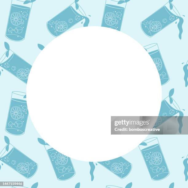 drinks pattern, line art - drinking gin stock illustrations