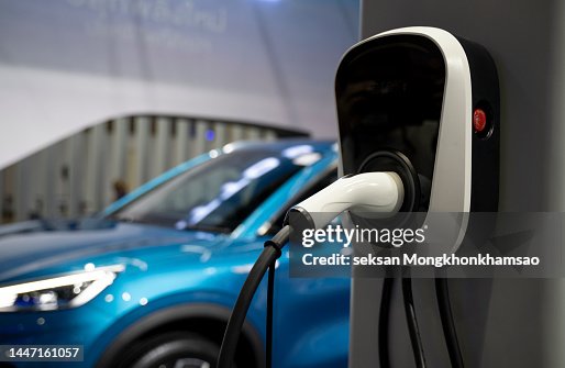 Electric car in charging Electric car in charging