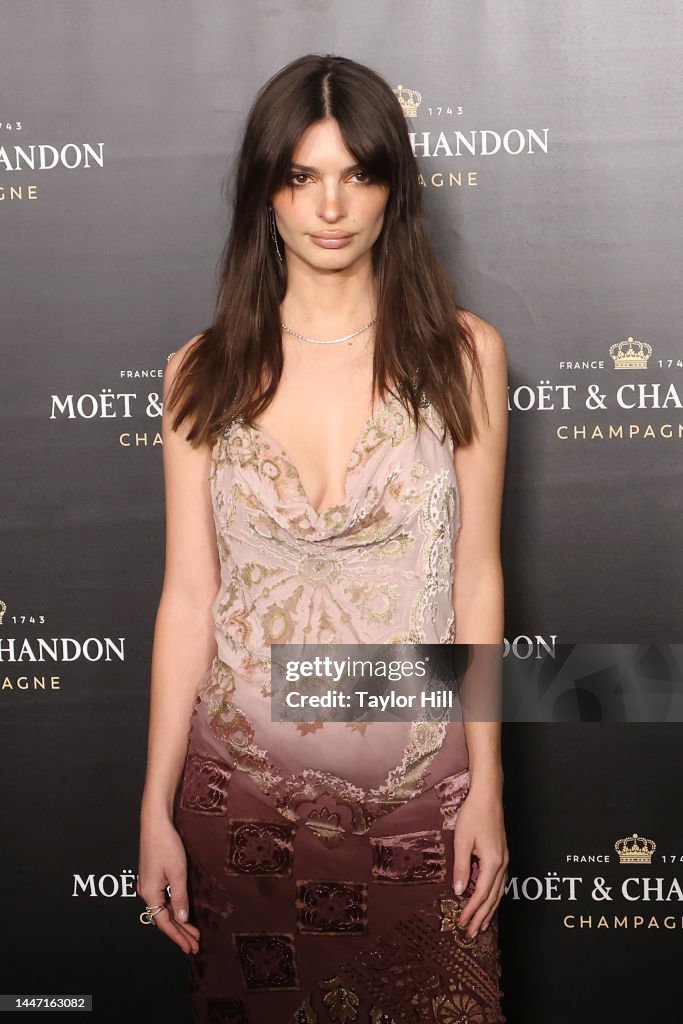 Emily Ratajkowski attends the 2022 Moet & Chandon Holiday Celebration