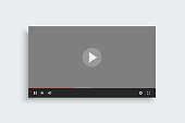 Video player template with grey screen mockup