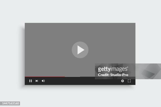 video player template with grey screen mockup - device screen stock illustrations