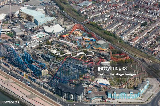 Pleasure Beach amusement park, Blackpool, 2021. Creator: Damian Grady.