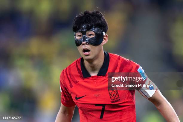 Son Heung-min of South Korea during the FIFA World Cup Qatar 2022 Round of 16 match between Brazil and South Korea at Stadium 974 on December 05,...