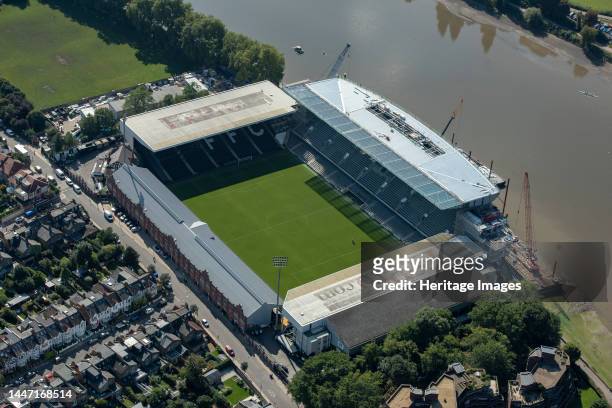 Craven Cottage, home to Fulham Football Club, Fulham, Greater London Authority, 2021. Creator: Damian Grady.