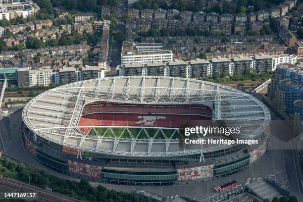 Emirates Stadium, home of Arsenal Football Club, Holloway, Islington, Greater London Authority, 2021. Creator: Damian Grady.