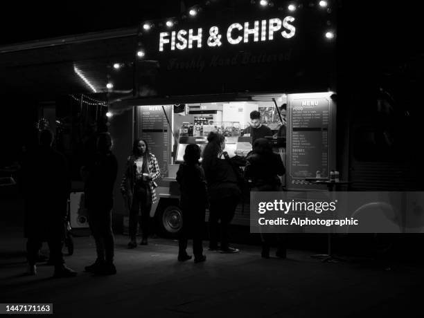 fish and chip van on the south bank - south bank london stock pictures, royalty-free photos & images