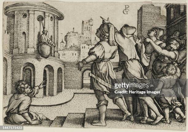 Virgil Suspended in a Basket, copy, 1541/1600. According to medieval legend, the Roman poet Virgil fell in love with the emperor's daughter. One...