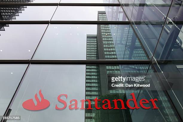 General view of the Banco Santander Headquarters on May 18, 2012 in London, England.Following ratings agency Moody's cut to the credit ratings of 16...