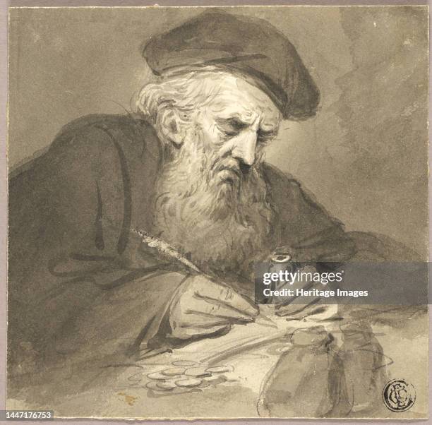 Bearded Scholar Writing, n.d. Attributed to Edward Bird. Creator: Edward Bird.