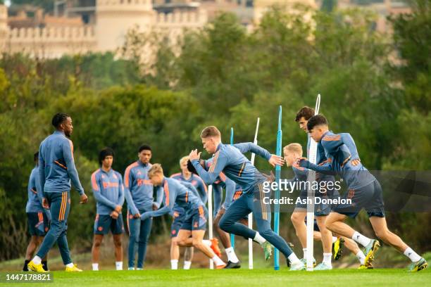 Scott McTominay of Manchester United in action during a first team training session on December 06, 2022 in Jerez de la Frontera, Spain.