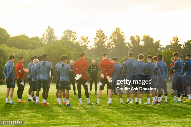 Manager Erik ten Hag of Manchester United in action during a first team training session on December 06, 2022 in Jerez de la Frontera, Spain.