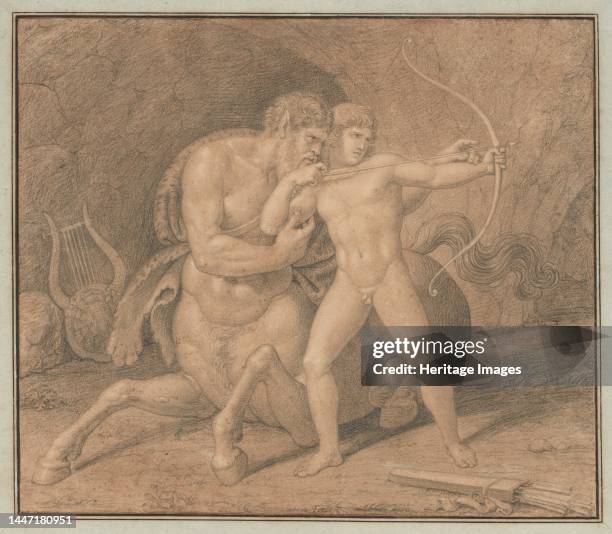 Chiron Teaching Achilles to Shoot with the Bow, after 1810. Creator: Bertel Thorvaldsen.