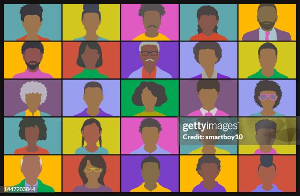 black community - old person computer stock illustrations