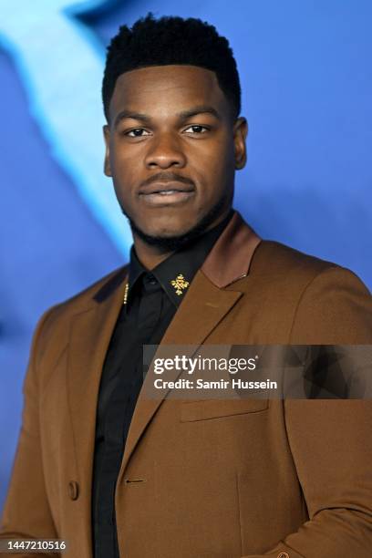 John Boyega attends the "Avatar: The Way Of Water" World Premiere at Odeon Luxe Leicester Square on December 06, 2022 in London, England.