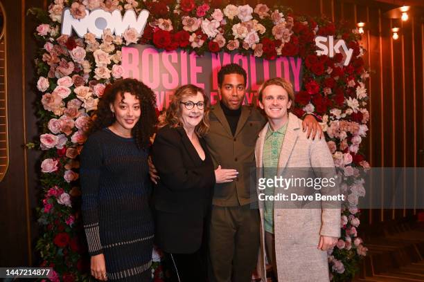 Adelle Leonce, Pauline McLynn, Oliver Wellington and Lewis Reeves arrive at the screening for "Rosie Molloy Gives Up Everything" at Everyman Borough...