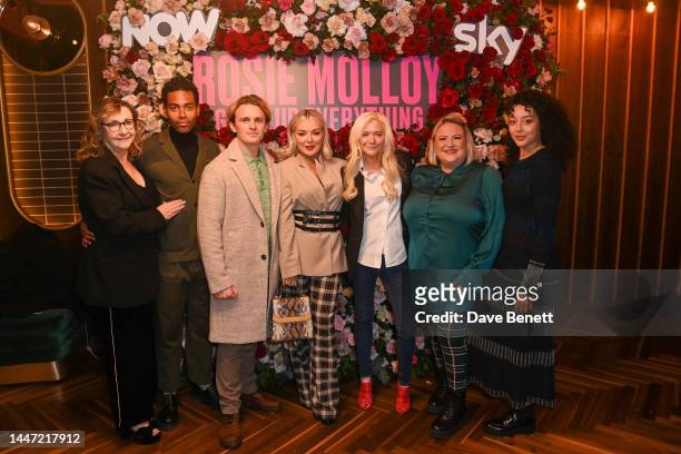 Pauline McLynn, Oliver Wellington, Lewis Reeves, Sheridan Smith, Susan Nickson, Leah MacRae and Adelle Leonce arrive at the screening for "Rosie...