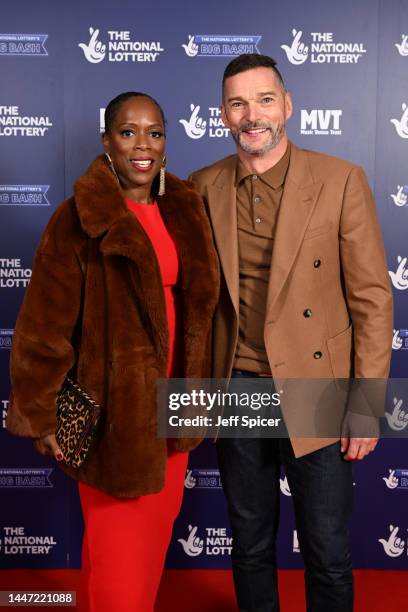 Fruitcake and Fred Sirieix attend The National Lottery's Big Bash to celebrate 2022's entertainment packed year at OVO Arena Wembley on December 06,...