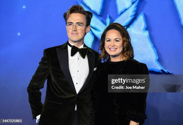 Tom Fletcher and Giovanna Fletcher attend the "Avatar: The Way of Water" world premiere at the Odeon Luxe Leicester Square on December 06, 2022 in...