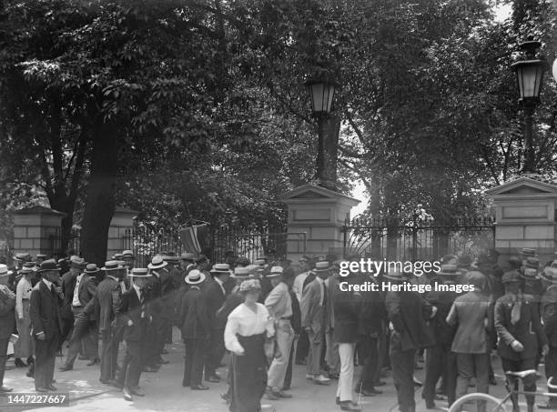 Woman Suffrage - Riot at White House Gate, 1917. Creator: Harris & Ewing.
