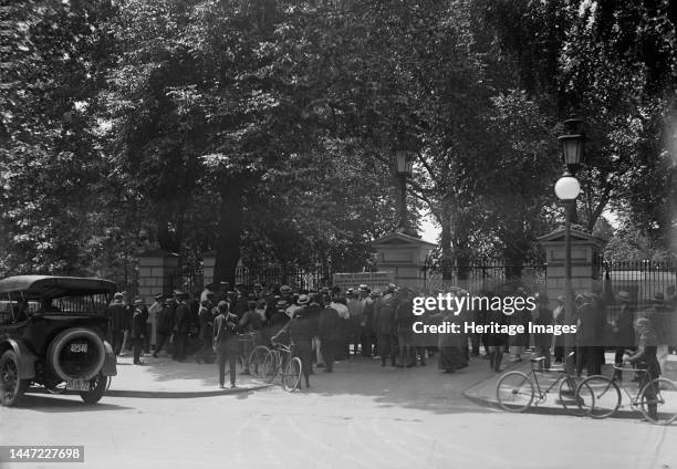 Woman Suffrage - Riot at White House Gate, 1917. Creator: Harris & Ewing.