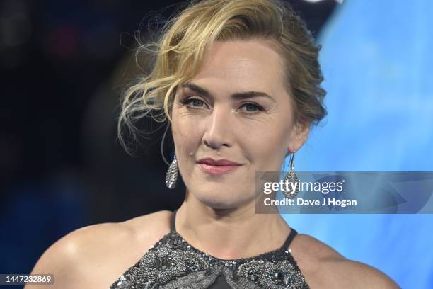 Kate Winslet attends the "Avatar: The Way of Water" World Premiere at Odeon Luxe Leicester Square on December 06, 2022 in London, England.