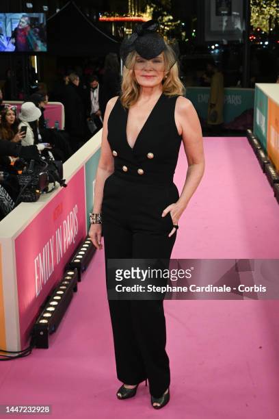 Kim Cattrall attends the "Emily In Paris" by Netflix - Season 3 World Premiere at Theatre Des Champs Elysees on December 06, 2022 in Paris, France.