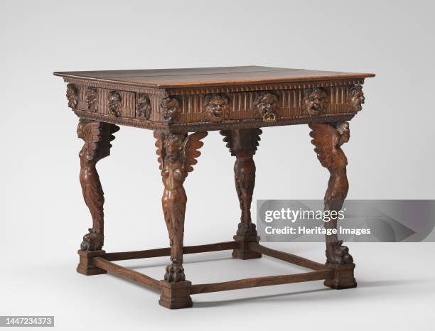 Square Table with Legs Carved as Winged Figures, 16th century. Creator: Unknown.