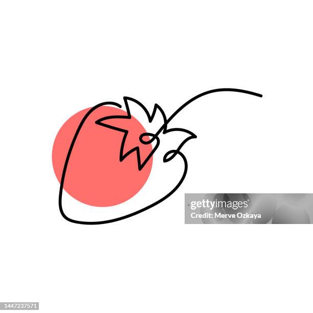 abstract shaped strawberry . single line strawberry icon - strawberry 幅插畫檔、美工圖案、卡��通及圖標