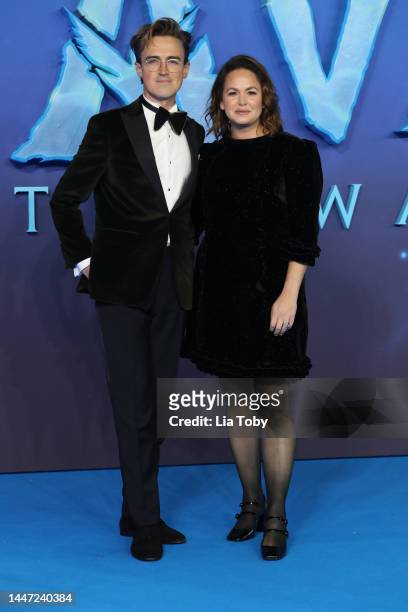 Tom Fletcher and Giovanna Fletcher attend the "Avatar: The Way Of Water" world premiere at Odeon Luxe Leicester Square on December 06, 2022 in...