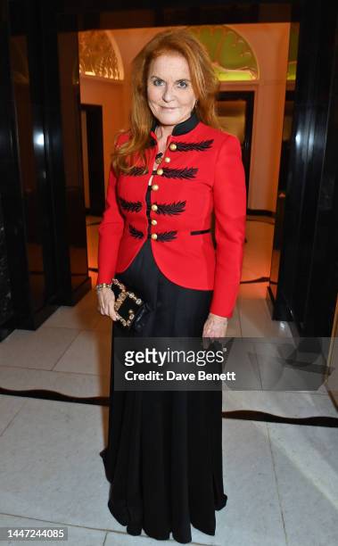 Sarah Ferguson, Duchess of York attends The Lady Garden Gala 2022 at Claridge's Hotel on December 06, 2022 in London, England.