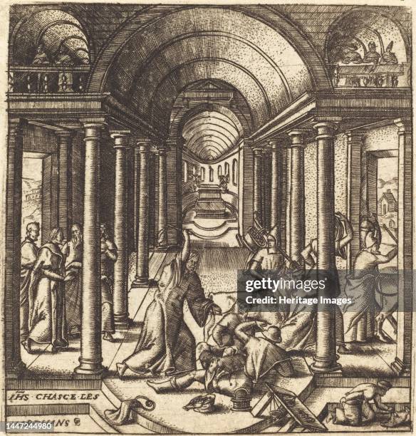 Christ Driving the Money Changers from the Temple, probably c. 1576/1580. Creator: Leonard Gaultier.