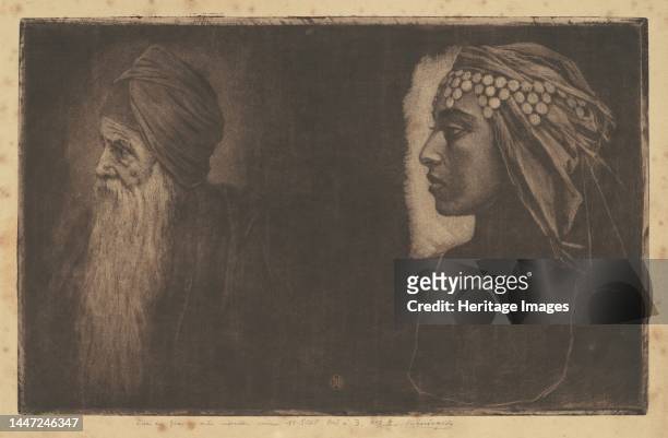 Salomon and Cleopatra, c. 1890. Creator: Henri-Charles Guerard.