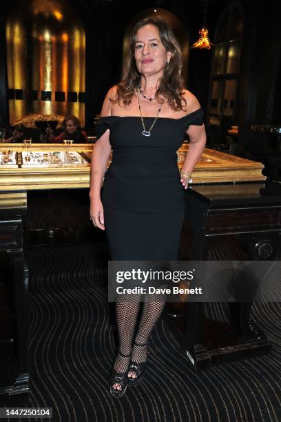 Jade Jagger attends the Jade Jagger Jewellery showcase at The Savoy Hotel on December 6, 2022 in London, England.